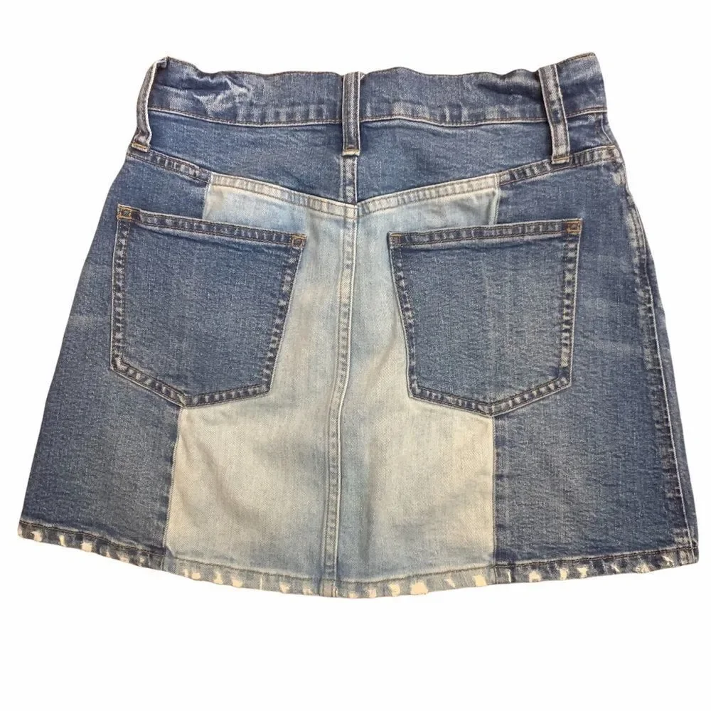 Madewell McCarren Two Tone Patchwork Skirt Size 26